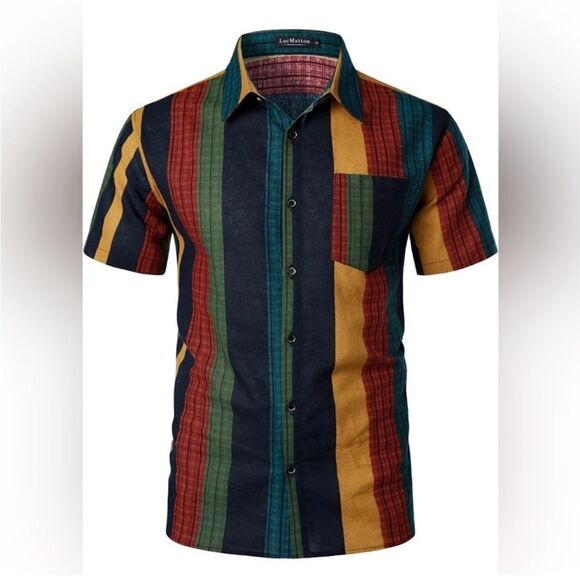 Luc Matton Multi Color Button Down‎ - Picture 1 of 5